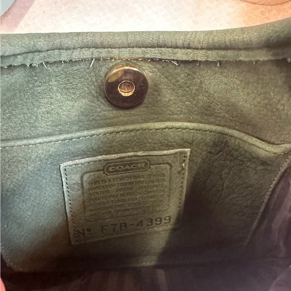 Vintage Coach Ergo Nubuck Suede Spruce Green Handbag Made in USA 4399 Hobo Purse - Picture 7 of 8